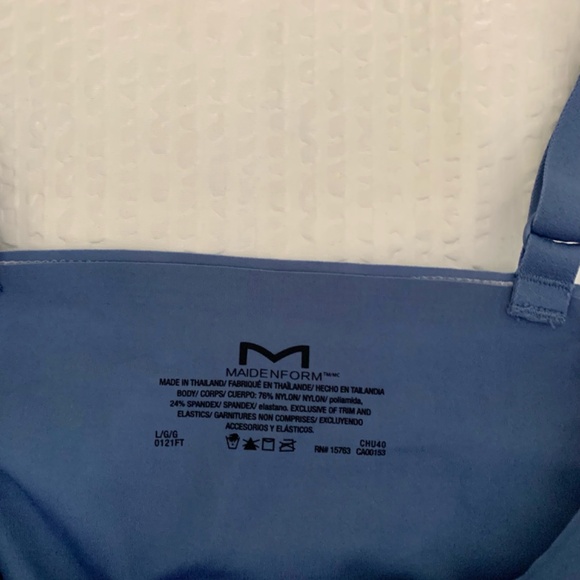 Maidenform Pure Comfort Modern Pullover Bra.  Size L.  Stone Crush Blue - Picture 3 of 4